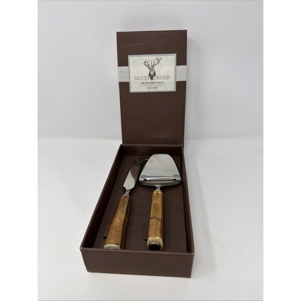 Silver Creek Bone Cheese Plane and Knife Set -Excellent Pre-Owned